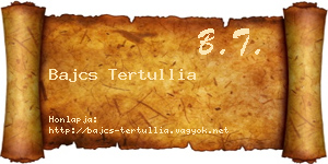 Bajcs Tertullia névjegykártya